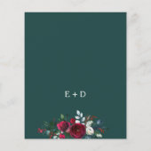 冬の素朴フローラ予算結婚式招待状 チラシ (裏面)