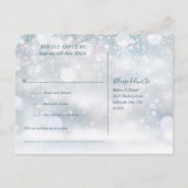 冬の素朴フローラ曲リクエストRSVPカード インビテーションポストカード (裏面)