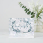 冬の素朴フローラ曲リクエストRSVPカード インビテーションポストカード (スタンド正面)