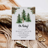 冬の素朴ベビーシャワー招待状 招待状