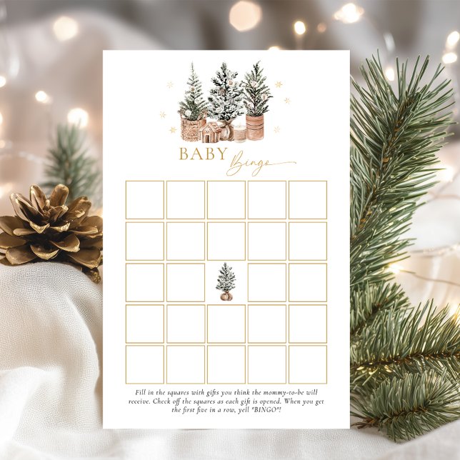 冬の素朴ベビービンゴ赤ちゃんシャワーゲーム (クリエイターアップロード済み)