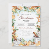 冬の素朴ホリデークリスマスパーティーカード シーズンカード (正面)