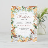 冬の素朴ホリデークリスマスパーティーカード シーズンカード (スタンド正面)