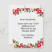 冬の素朴ホリーは私の花の女の子 招待状 (裏面)