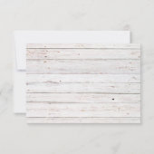 冬の素朴ホワイトウォッシュウッドウェディングRSVP 出欠カード (裏面)