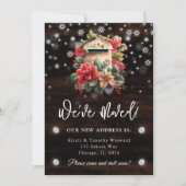 冬の素朴メールボックス引っ越しましたニューホーム 案内状 (正面)