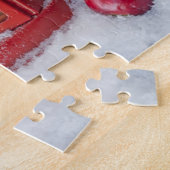 冬の素朴ランタンクリスマスホリデーズ雪 ジグソーパズル (側面)