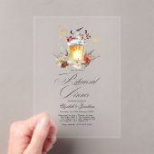 冬の素朴ランタン透明リハーサルディナー アクリル招待状 (インサイチュ (ポータブル))