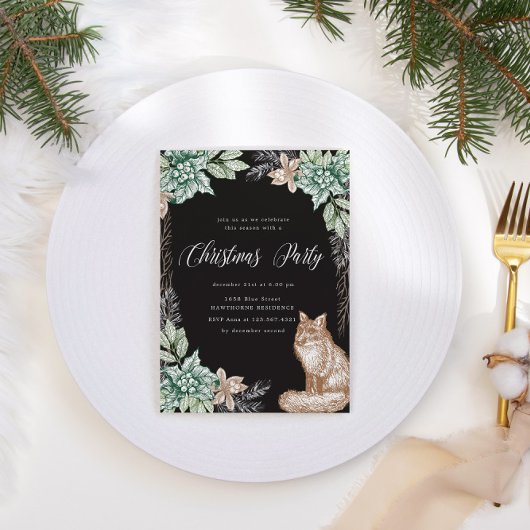 冬の素朴ワンダーランドクリスマスパーティー 招待状