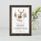 冬の素朴ワンダーランドトナカイのクリスマスカード シーズンカード (スタンド正面)