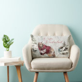 冬の素朴ワンダーランド雪のシーン ランバークッション (椅子)