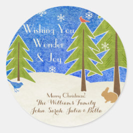 冬の素朴ワンダーランド&ジョイ・メリークリスマス ラウンドシール