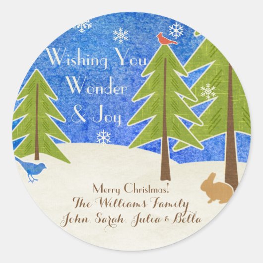 冬の素朴ワンダーランド&ジョイ・メリークリスマス ラウンドシール (正面)