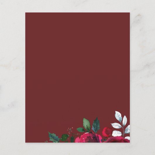 冬の素朴予算のシャワー招待状 (裏面)