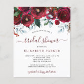 冬の素朴予算のシャワー招待状 (正面)