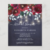 冬の素朴予算のシャワー招待状 (正面)