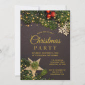 冬の素朴休日ライトクリスマスパーティー 招待状 (正面)