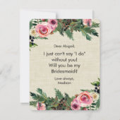 冬の素朴夕暮れ松が花嫁になる 招待状 (裏面)