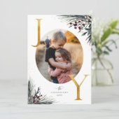 冬の素朴大枝ゴールデンジョイフォトホリデーカード シーズンカード (スタンド正面)