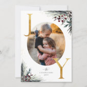 冬の素朴大枝ゴールデンジョイフォトホリデーカード シーズンカード (正面)