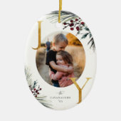 冬の素朴大枝ゴールデンジョイ写真 セラミックオーナメント (正面)