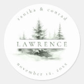 冬の素朴姓フォレストの緑ID1049 ラウンドシール (正面)