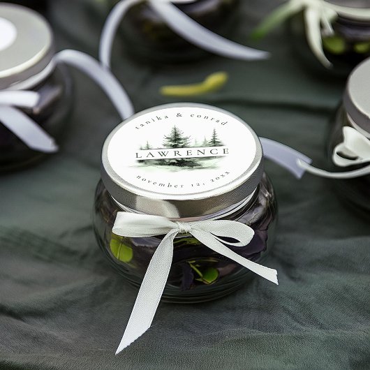 冬の素朴姓フォレストの緑ID1049 ラウンドシール