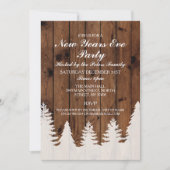 冬の素朴木々ニューイヤーデイイブ招待状 招待状 (正面)
