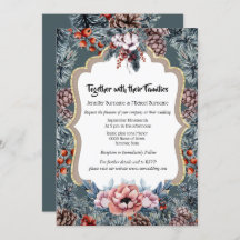 冬の素朴木目の松のコーンベリー