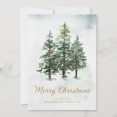 冬の素朴松の森クリスマス3写真 シーズンカード (正面)