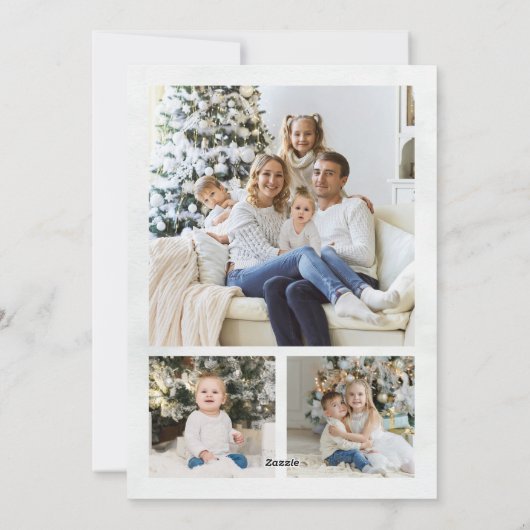 冬の素朴松の森クリスマス3写真 シーズンカード (裏面)