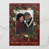 冬の素朴果実とパインブルゴーニュのクリスマス 箔シーズンカード (正面)