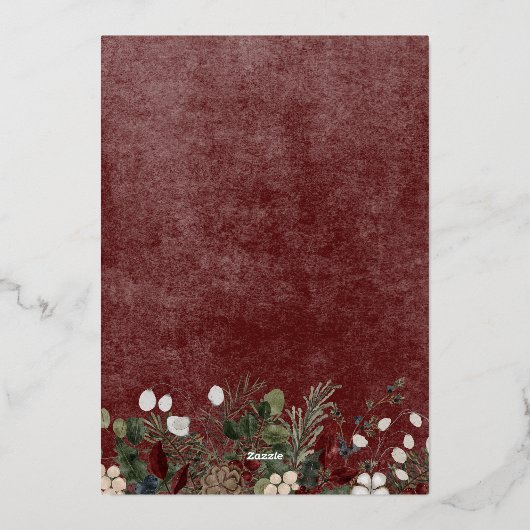 冬の素朴果実とパインブルゴーニュのクリスマス 箔シーズンカード (裏面)