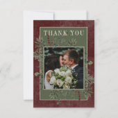 冬の素朴果実とパインブルゴーニュ結婚ーズ サンキューカード (正面)