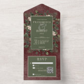 冬の素朴果実と松ブルゴーニュQRコード オールインワン招待状 (内側)