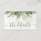 冬の素朴果実パインコーングリーナリー結婚ズ エンクロージャーカード (正面)