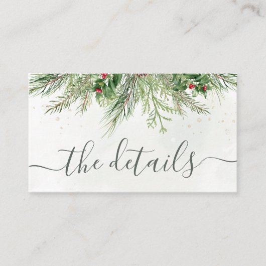 冬の素朴果実パインコーングリーナリー結婚ズ エンクロージャーカード (正面)