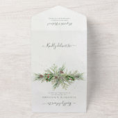 冬の素朴果実パインコーングリーンリー オールインワン招待状 (外側)