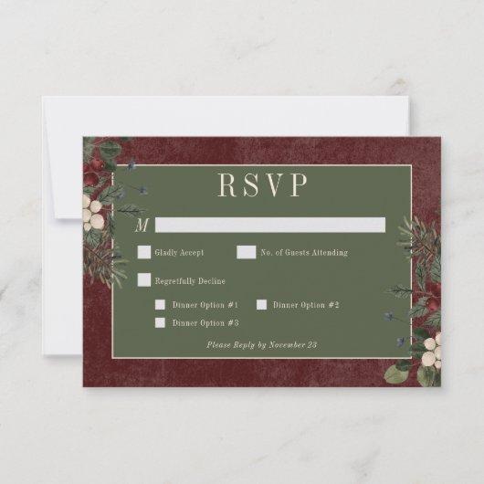 冬の素朴果実&パインブルゴーニュのディナー 出欠カード (正面)