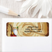 冬の素朴格言と木のクリスマスアドレス ラベル (インサイチュ)