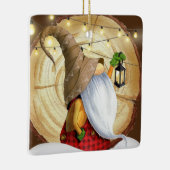 冬の素朴格言ツリー、雪、ライトクリスマス セラミックオーナメント (右)