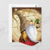 冬の素朴格言ツリー、雪、ライトクリスマス ポストカード (正面/裏面)