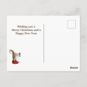 冬の素朴格言ツリー、雪、ライトクリスマス ポストカード (裏面)