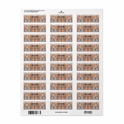 冬の素朴森の松の木の赤ちゃんシャワー ラベル (フルシート)