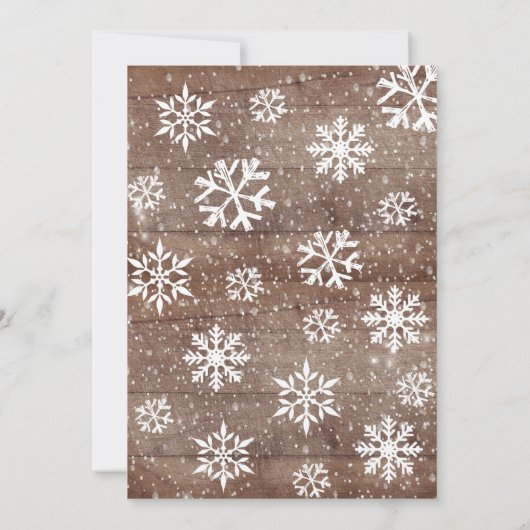 冬の素朴森林動物の赤ちゃんシャワー 招待状 (裏面)