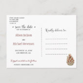 冬の素朴結婚フローラのバ救ルグ日 インビテーションポストカード (裏面)