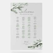 冬の素朴結婚式のシーティングフォレストグリーンID1049 アクリルサイン (正面)