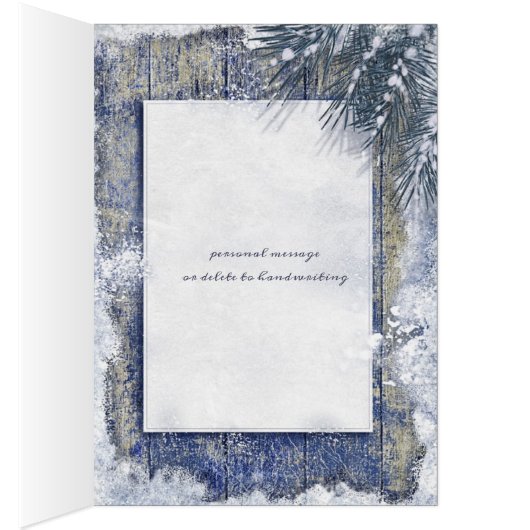 冬の素朴結婚式の写真ありがとう (内側 (右))