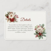 冬の素朴結婚式の情報詳細カード エンクロージャーカード (正面)