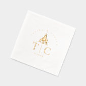 冬の素朴結婚式イニシャルモミの木ID1049 箔ナプキン (左)